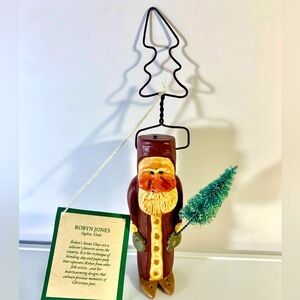 Robyn Jones Folk Art Santa Clay Christmas Ornament Folk Art Gallery Collection